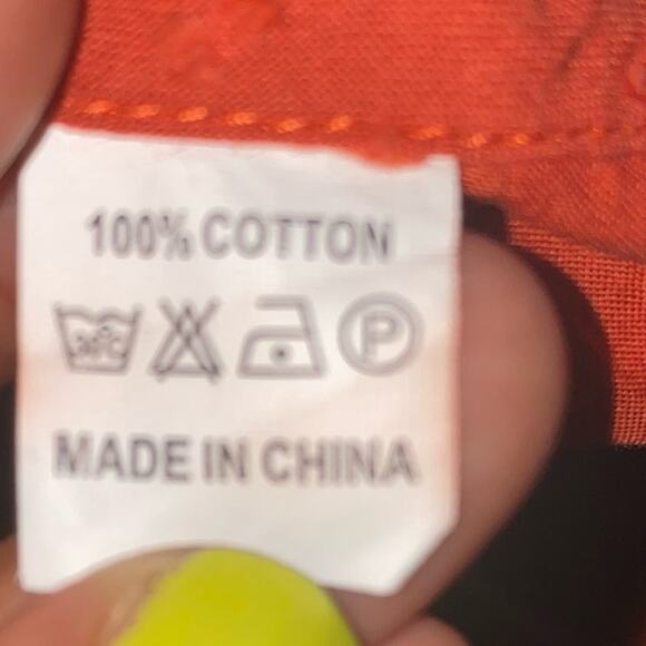 Angelino Men’s Y2K Western Orange Metallic Striped Long Sleeve Button Down Shirt - Picture 7 of 8